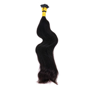 Mane Goals Indian Wavy Natural Black I-Tip Extensions