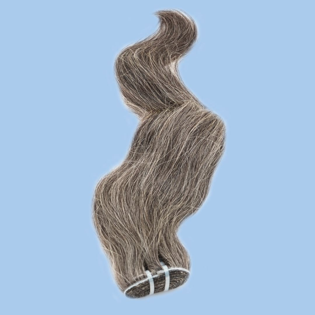 Mane Goals Vietnamese Natural Gray Hair Extensions